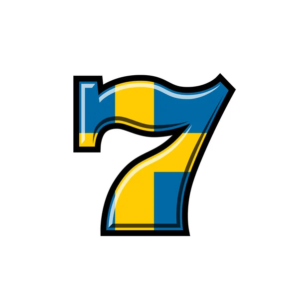 Machine à sous drapeau suédois vecteur illustration — Image vectorielle