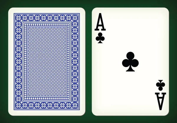 As des clubs - cartes à jouer illustration vectorielle — Image vectorielle