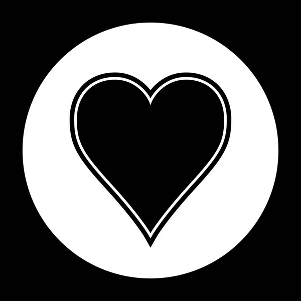 Heart icon black and white vector illustration — Stock Vector