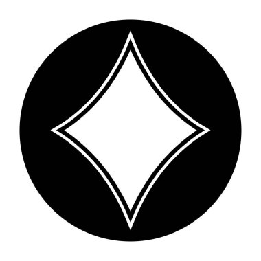 Elmas simgesi siyah beyaz vektör çizim