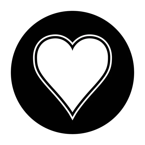 Heart icon black and white vector illustration — Stock Vector