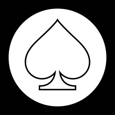 Simge siyah beyaz vektör çizim küreği