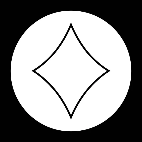 Icona diamante bianco e nero vettoriale illustrazione — Vettoriale Stock