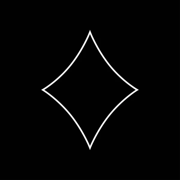 Icono de diamante ilustración vectorial en blanco y negro — Vector de stock