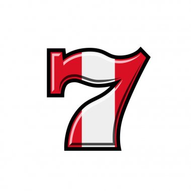 Slot makinesidir Peru bayrağı illüstrasyon vektör