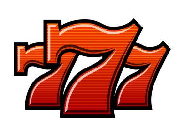 Üç şanslı çizgili yedili vektör çizim