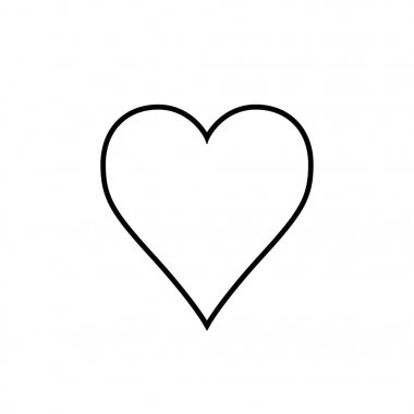 Kalp simgesi siyah beyaz vektör çizim