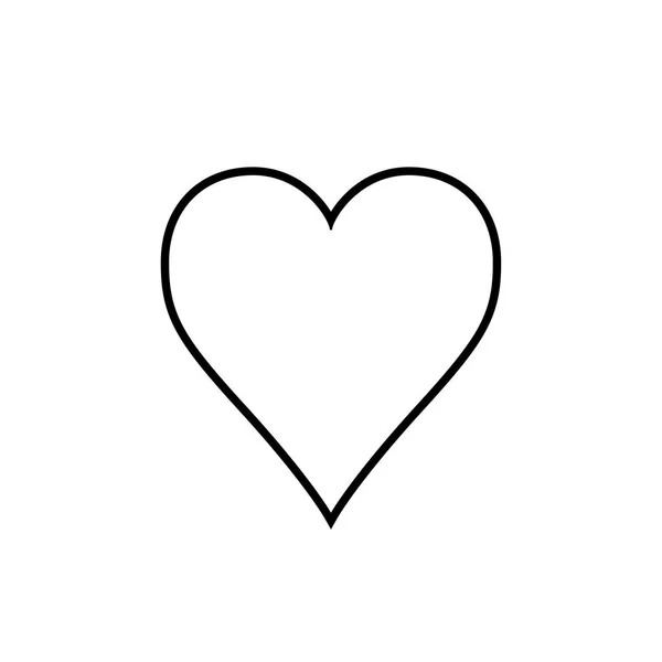 Heart icon black and white vector illustration — Stock Vector