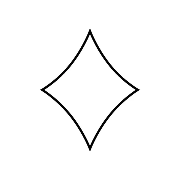 Diamant-Symbol Schwarz-Weiß-Vektorillustration — Stockvektor