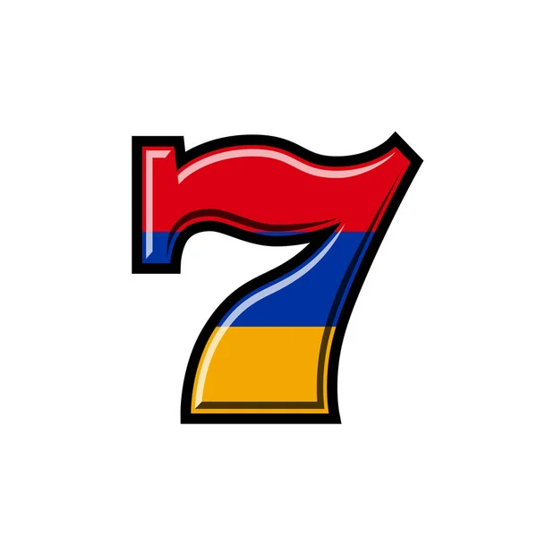 Slot machine armeno bandiera vettoriale illustrazione — Vettoriale Stock