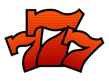 Üç şanslı çizgili yedili vektör çizim