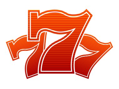 Üç şanslı çizgili yedili vektör çizim