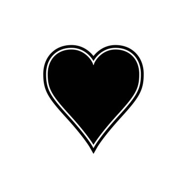 Kalp simgesi siyah beyaz vektör çizim