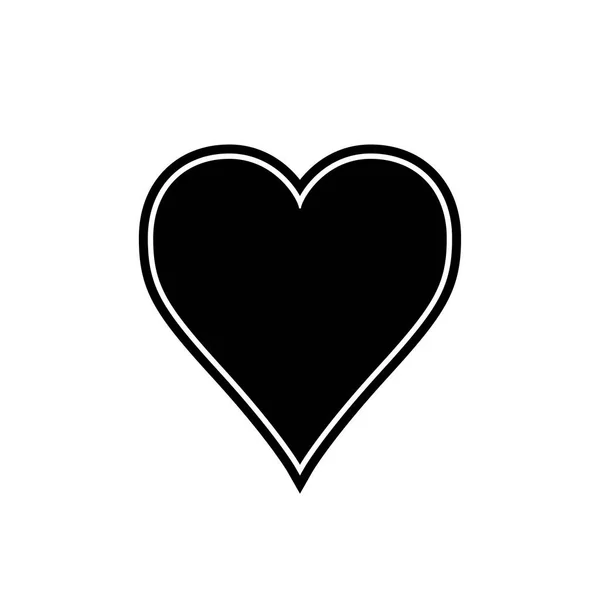 Heart icon black and white vector illustration — Stock Vector