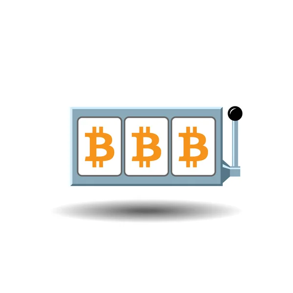 Bitcoin slot reels icon vector illustration — Stock Vector