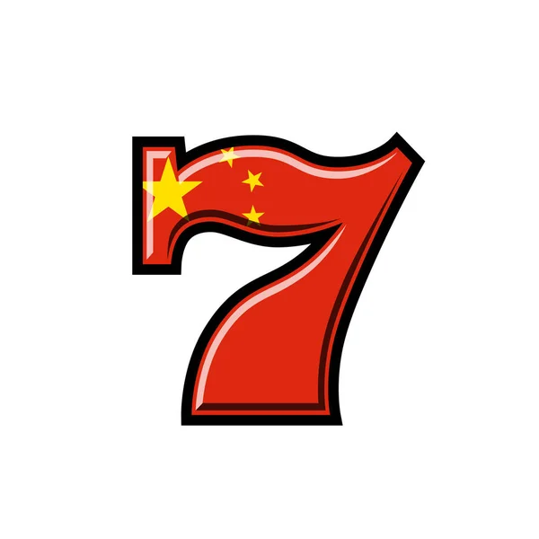 Ranura máquina china bandera vector ilustración — Vector de stock