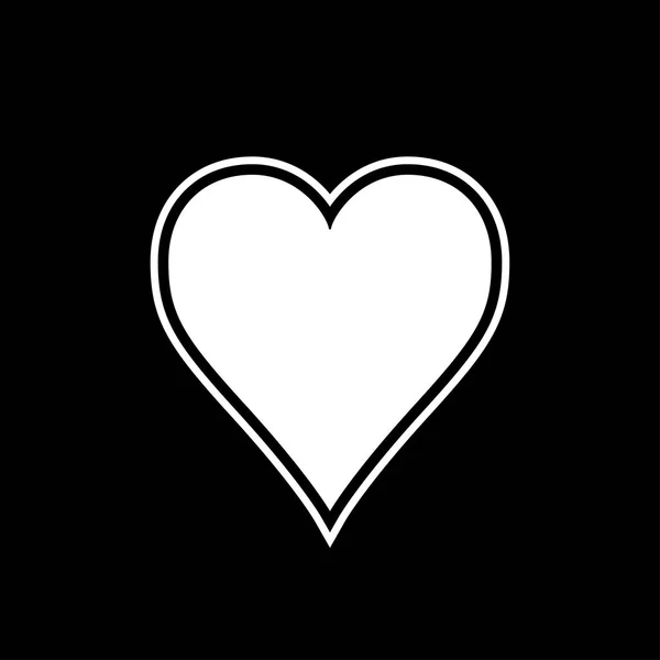 Heart icon black and white vector illustration — Stock Vector