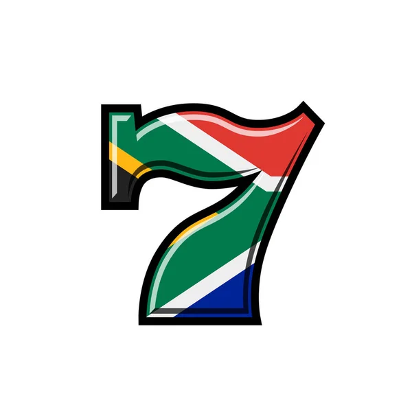 Slot machine sudafricano bandiera vettoriale illustrazione — Vettoriale Stock