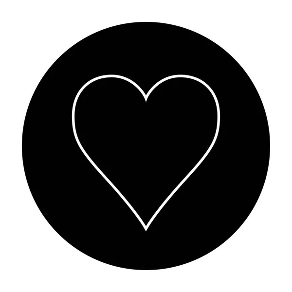 Heart icon black and white vector illustration — Stock Vector