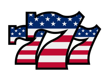 Üçlü şans yıldızına ve şeritler yedili illüstrasyon vektör