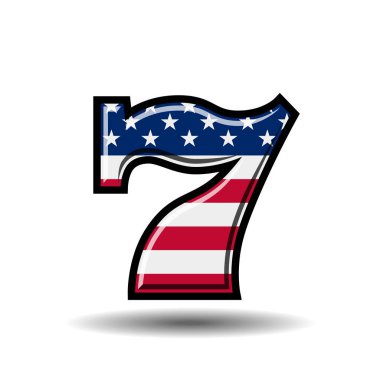 Slot makinesidir yıldızlar ve şeritler vektör çizim bayrak