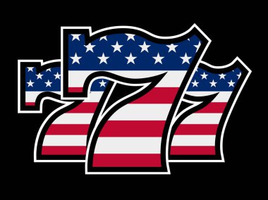 Üçlü şans yıldızına ve şeritler yedili illüstrasyon vektör