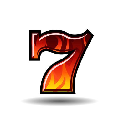 Slot makinesi 7 renk yanan illüstrasyon vektör