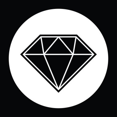 Elmas siyah beyaz vektör çizim
