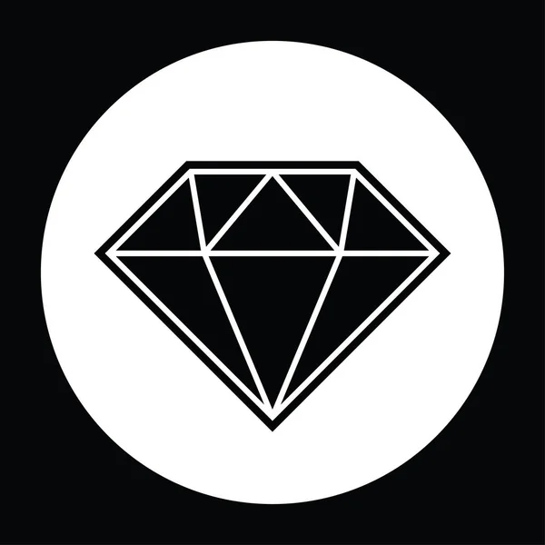 Diamant zwart-wit vectorillustratie — Stockvector