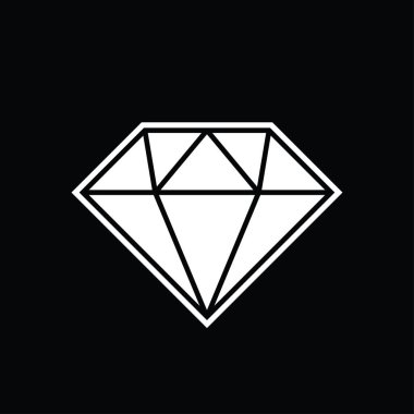 Elmas siyah beyaz vektör çizim