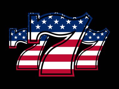 Üçlü şans yıldızına ve şeritler yedili illüstrasyon vektör