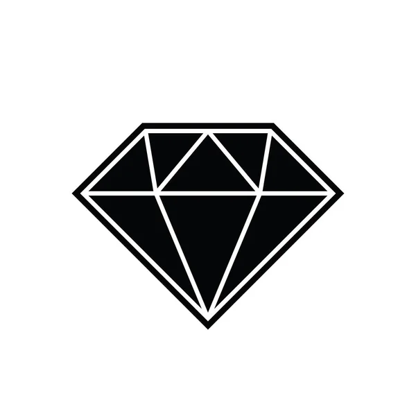 Diamant zwart-wit vectorillustratie — Stockvector