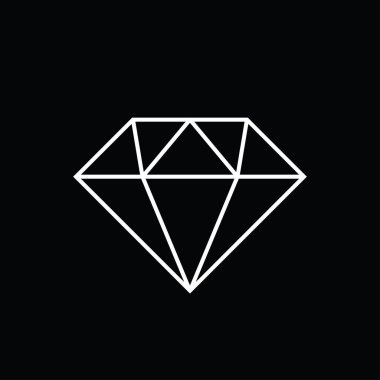 Elmas siyah beyaz vektör çizim