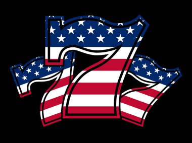 Üçlü şans yıldızına ve şeritler yedili illüstrasyon vektör