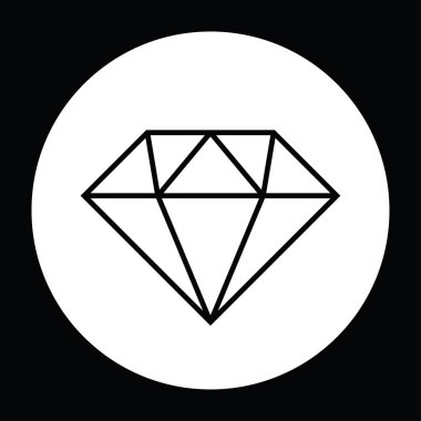 Elmas siyah beyaz vektör çizim