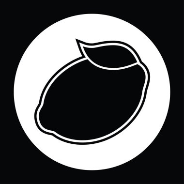 Limon siyah beyaz vektör çizim