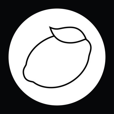 Limon siyah beyaz vektör çizim