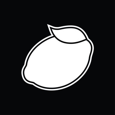 Limon siyah beyaz vektör çizim