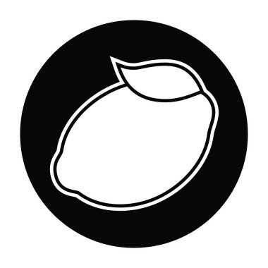 Limon siyah beyaz vektör çizim