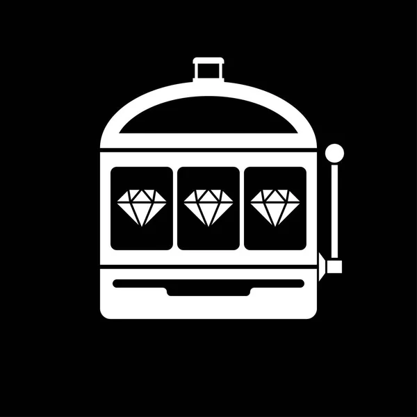 Diamond automat ikona ilustracja wektora czarno-białe — Wektor stockowy