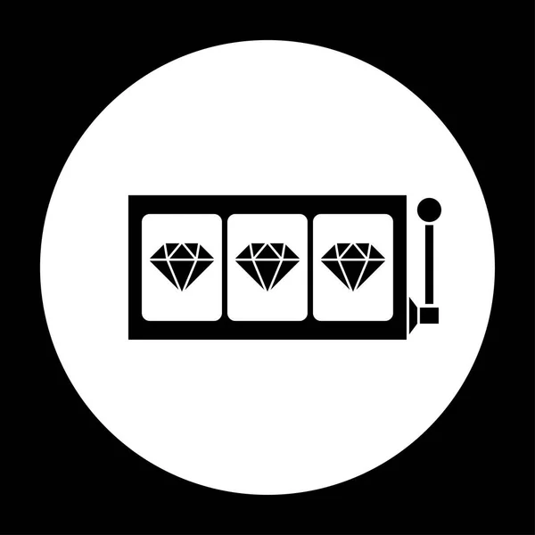 Diamante ranura carretes icono negro y blanco vector de ilustración — Archivo Imágenes Vectoriales