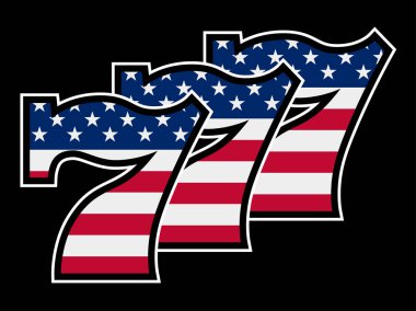 Üçlü şans yıldızına ve şeritler yedili illüstrasyon vektör