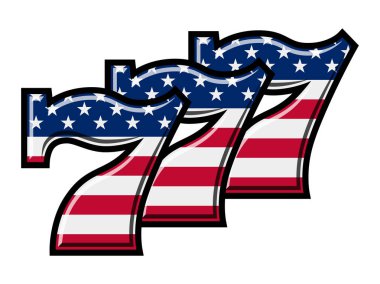 Üçlü şans yıldızına ve şeritler yedili illüstrasyon vektör