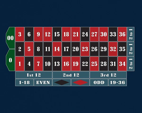 Traditionelle amerikanische Roulette-Tabelle Raster Illustration — Stockfoto