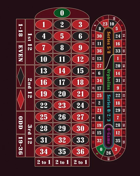 Traditionelle europäische Roulette-Tabelle Raster Illustration — Stockfoto