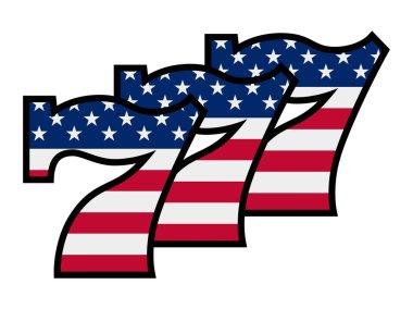 Üçlü şans yıldızına ve şeritler yedili illüstrasyon vektör