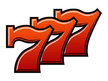 Üç şanslı çizgili yedili vektör çizim