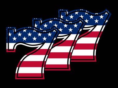 Üçlü şans yıldızına ve şeritler yedili illüstrasyon vektör