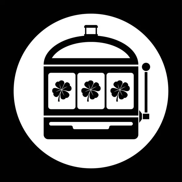 Czterolistna koniczyna automat ikona ilustracja wektora czarno-białe — Wektor stockowy