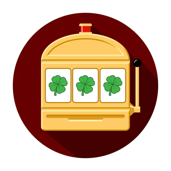 Four-leaf clover slot machine icon vector illustration — Stock Vector